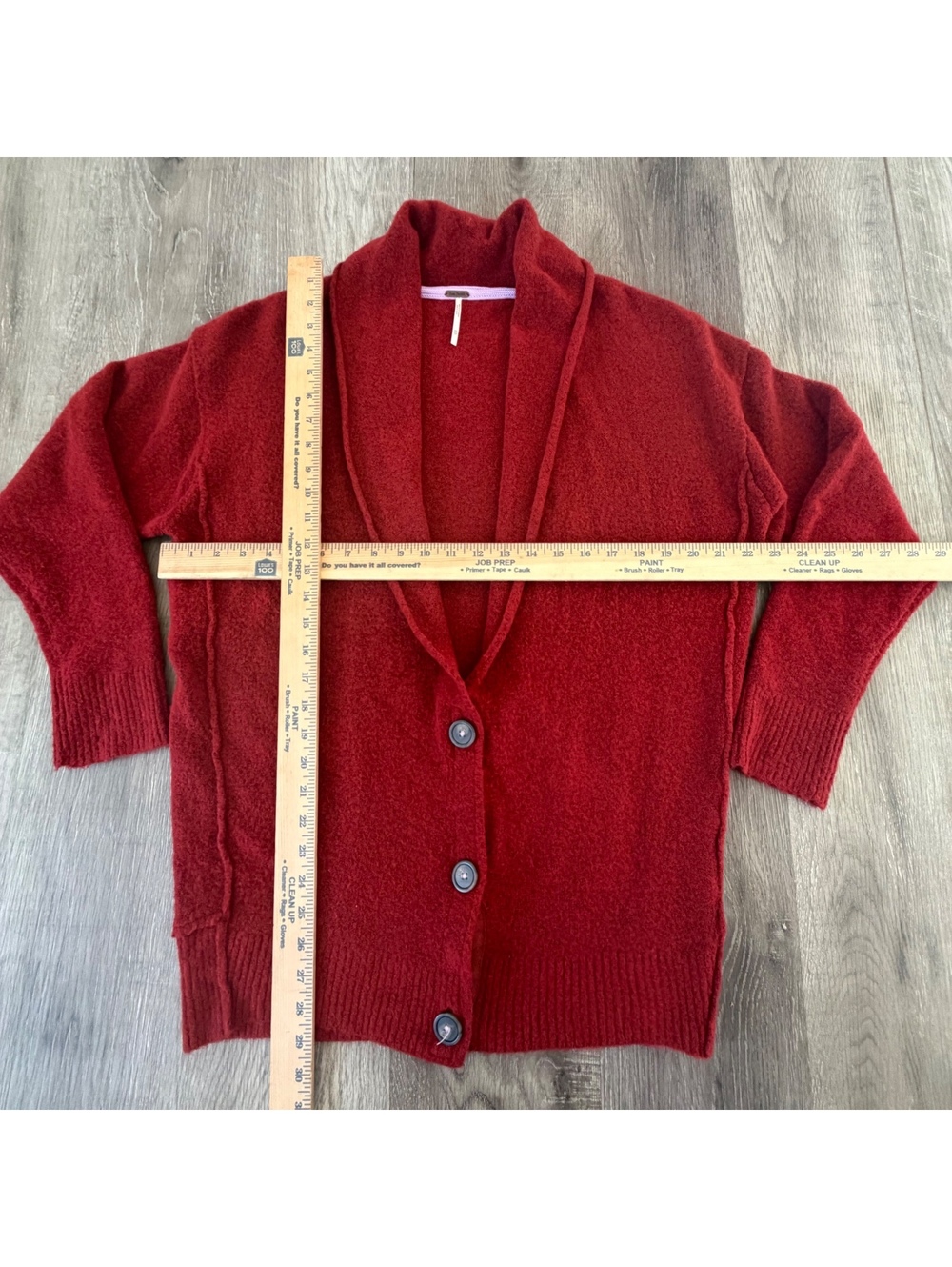 Free People Oversized Red Eucalyptus Cardigan XS - Picture 6 of 7